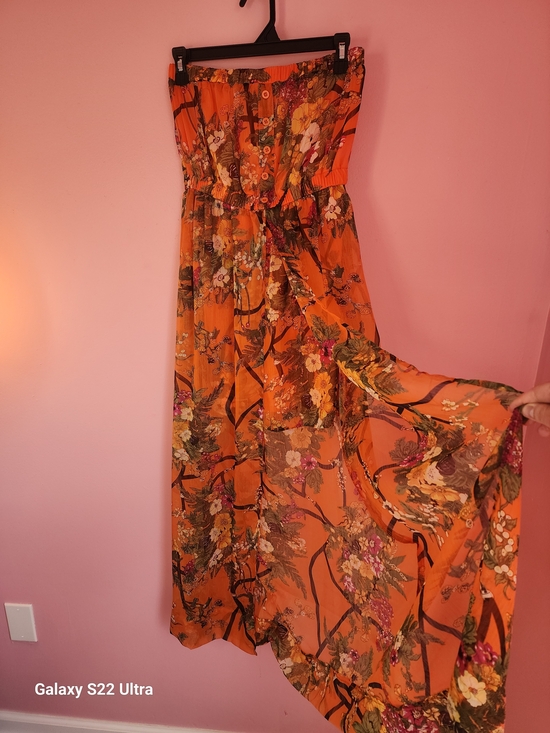 Dresses & Skirts - Sleeveless Vibrant Tropical Split Front Maxidress with Miniskirt Underlayer M